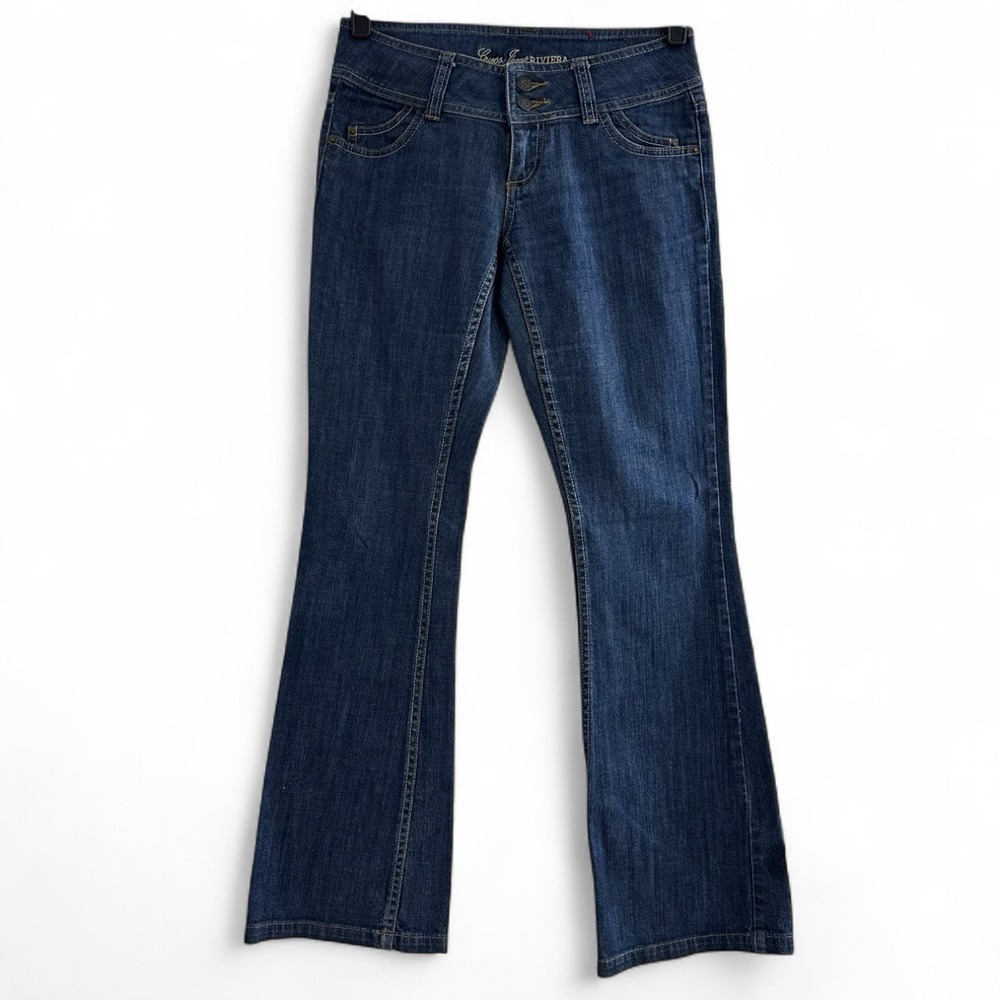 Y2K Guess Jeans Riviera Low Rise Bootcut Blue Denim Jeans Women's 27x32